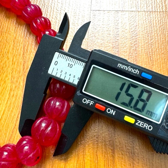 Gorgeous & Chunky Graduated Carved Pinkish Red Ruby Gemstone Necklace 21”in,128g - Picture 10 of 11